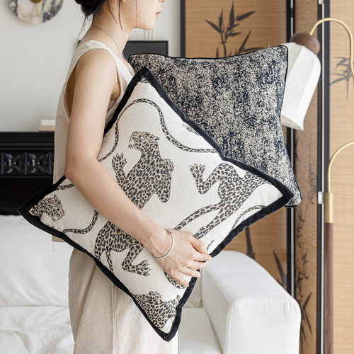 黑白沙发抱枕套批发现代简约样板房客厅装饰靠枕床头靠垫床上