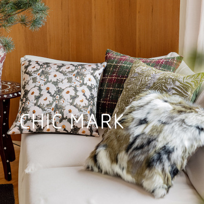 高级简约ins抱枕高级几何图案精密提花抱枕轻奢高端酒店沙发靠枕