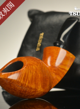日本 TSUGE 柘植 IKEBANA 花道 福田 N级 鱼型 手工 石楠木 烟斗