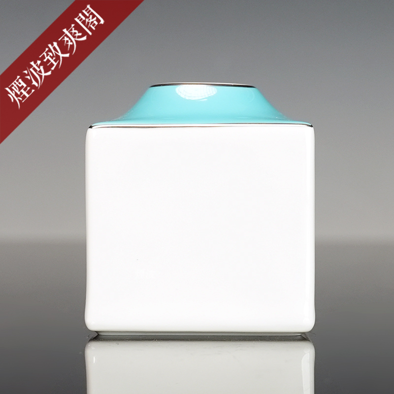 德国MEISSEN 梅森瓷器 Cosmopolitan系列 迈阿密 蓝绿色 小型烛台