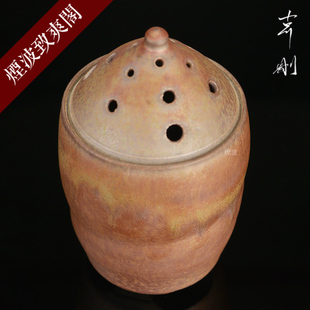 日本已故陶艺大师 手工制 古川刚 天目釉 香薰炉 虹彩雾滴 烟波