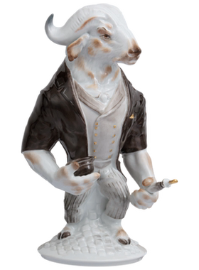 动物瓷塑水牛工艺品摆件居家饰品