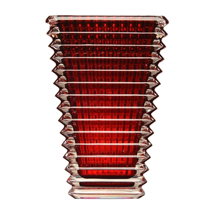 法国 Baccarat 巴卡拉 水晶 EYE璀璨系列 红色 矩形花瓶 摆件