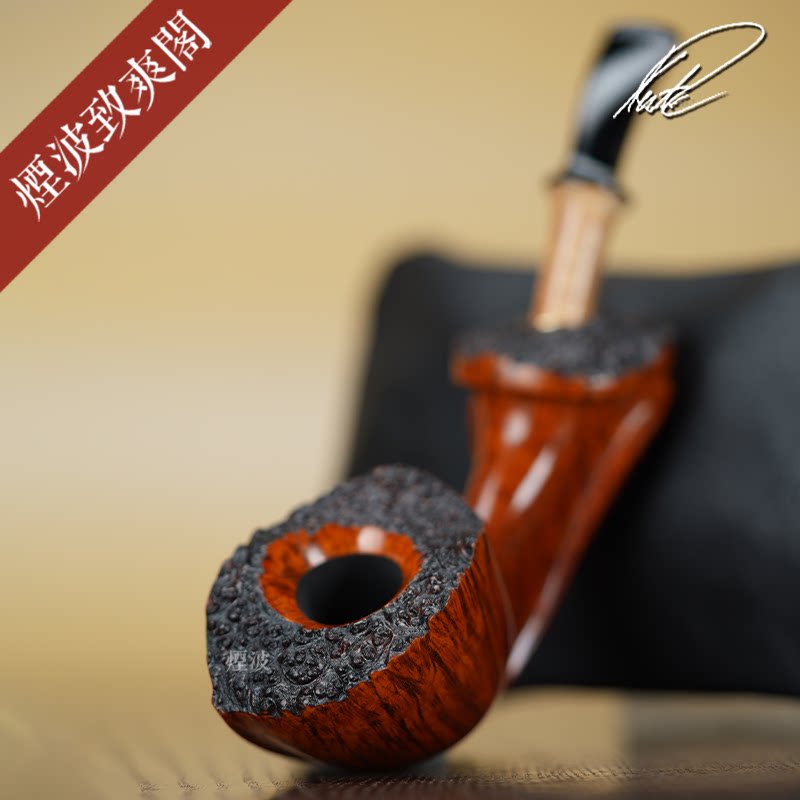 丹麦 Kent Rusmussen 自由式都柏林型 双蝴蝶 手工制 石楠木 烟斗