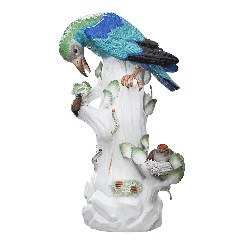 动物瓷塑觅食居家装饰摆件