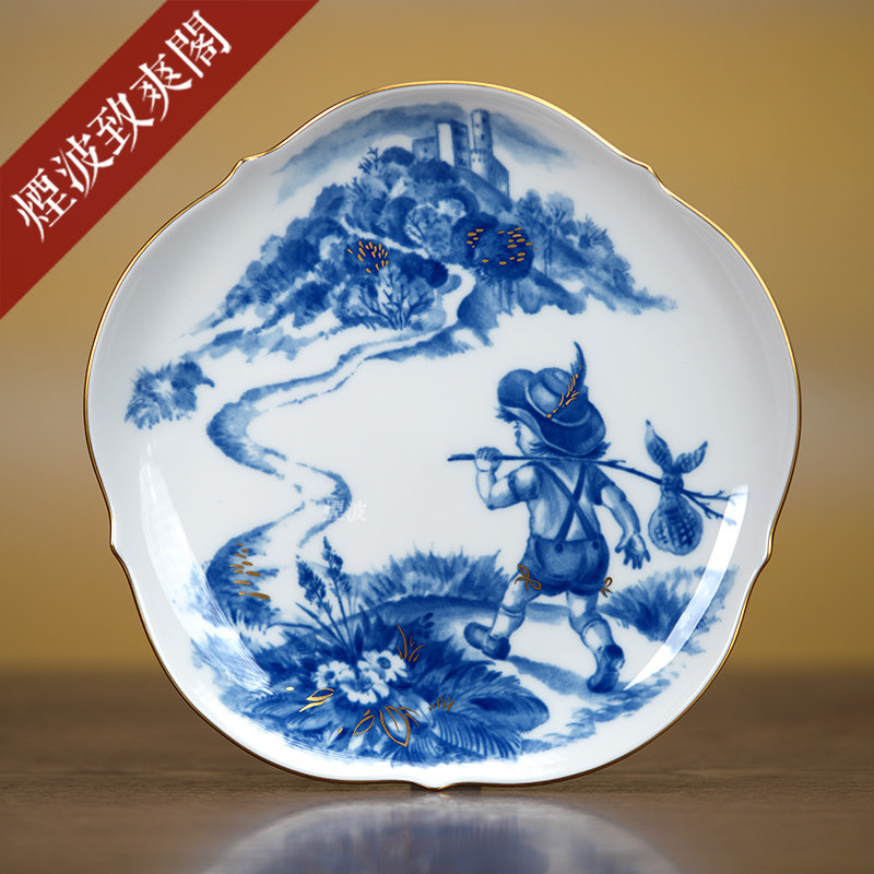 德国 MEISSEN 梅森瓷器 德国民谣童话系列 描金纪念赏盘 挂盘1998