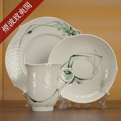 林地浮雕彩绘咖啡杯碟盘