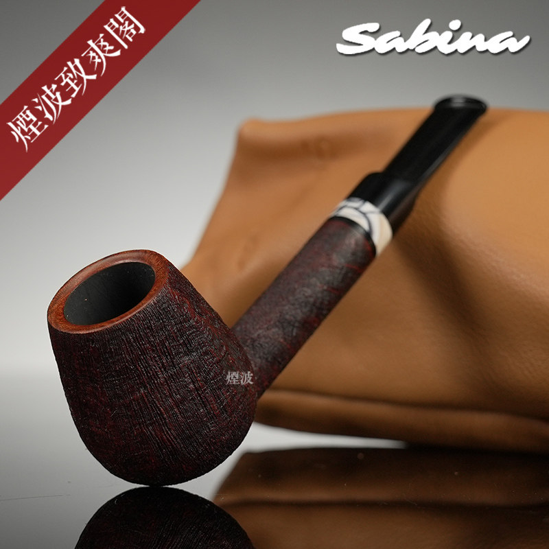 葡萄牙sabina santos棕色 罗瓦特型 猛犸牙饰圈手工制石楠木烟斗