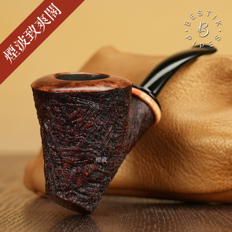 木质饰圈手工制石楠木烟斗