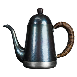 烟波 日本玉川堂 手工锤起铜器 银线纹 手冲咖啡冲泡壶 茶壶 铜壶