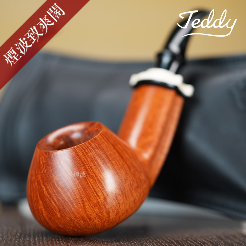 丹麦 Teddy Knudsen 泰迪 双老鹰级 番茄型 白色饰圈 烟斗