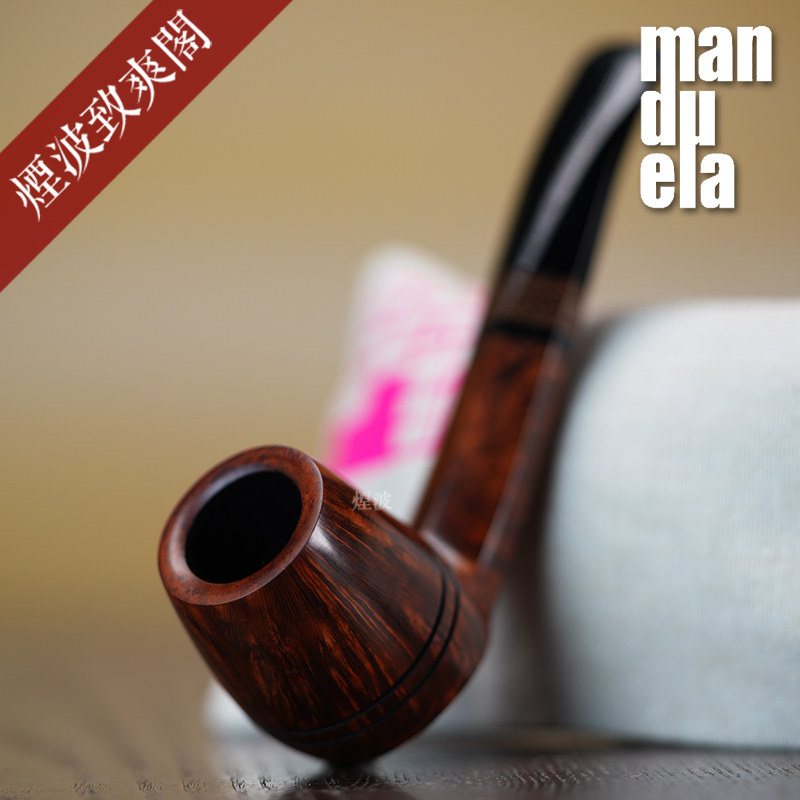 丹麦 曼杜拉 Manduela  低腰牛头型 木质饰圈 手工制 石楠木 烟斗
