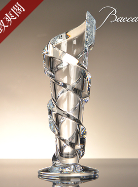 法国 Baccarat 巴卡拉 水晶 SPIRALE飓风系列 花瓶 摆件