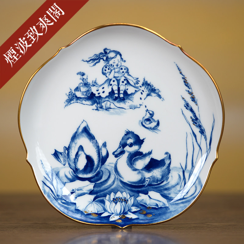 德国MEISSEN 梅森瓷器 德国民谣 童话系列 描金纪念赏盘 挂盘2000