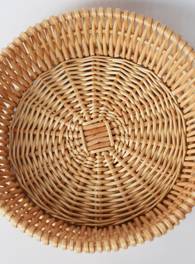 馒头筐藤编馍筐馒头篮子水果筐水果盘竹编展示盘酒店超市陈列编篮