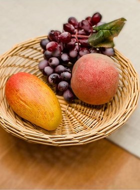 馒头筐藤编水果筐柳编家居收纳筐食物盘厨房收纳馒头筐子创意包邮