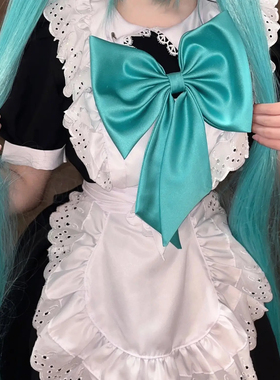 初音未来cos服装搭配配件领结缎面蝴蝶结配件大号连衣裙搭配衣服