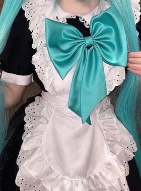 初音未来cos服装搭配配件领结缎面蝴蝶结配件大号连衣裙搭配衣服