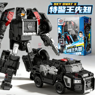 正版 机甲金刚男孩卡 特警王先知咖宝车神汽车变形机器人玩具新款