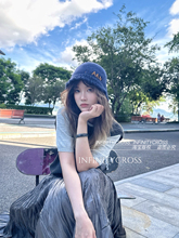 【INFINITYCROSS】氛围感慵懒风撞色字母流苏毛线渔夫帽小脸冷帽