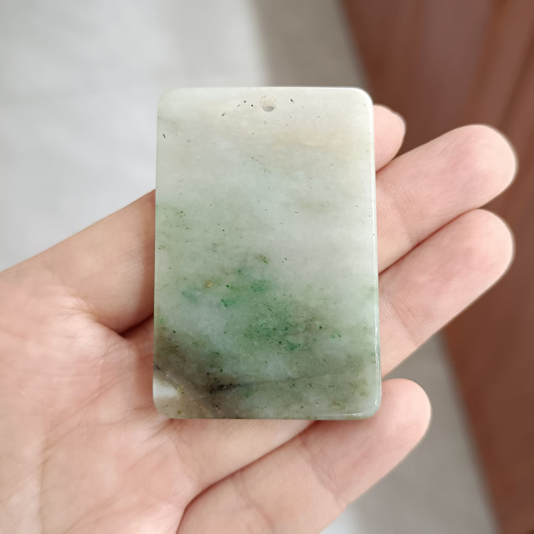 实物拍照独山玉白天蓝平安无事牌吊坠男女款玉坠玉佩玉石挂件孤品