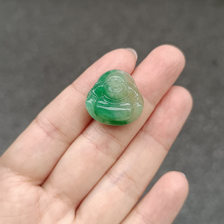 汇宝斋收藏品级天然独山玉白天蓝小佛南阳独玉佛精品玉典藏佛玉坠