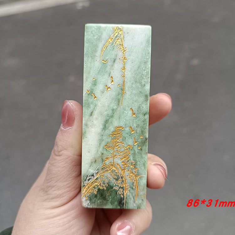 汇宝斋自产自销南阳独玉独山玉玉章玉石方章天然独玉奇石赏玩石章