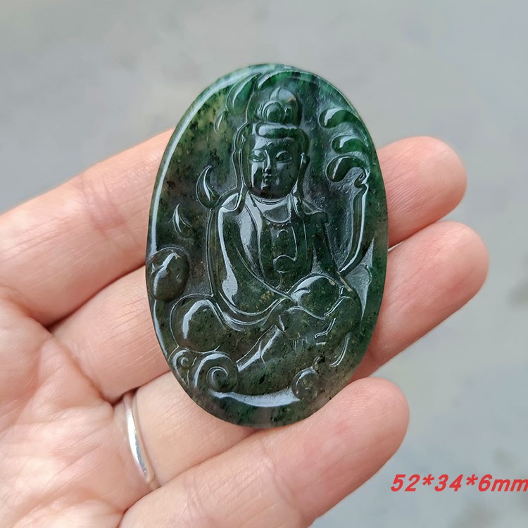 南阳独玉独山玉天蓝观音挂件天然独玉天蓝观音吊坠挂件新款