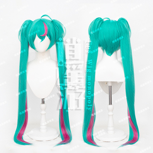 逍遥游 喵斯快跑联动初音cos假发仿真人头皮顶虎口夹双马尾v家