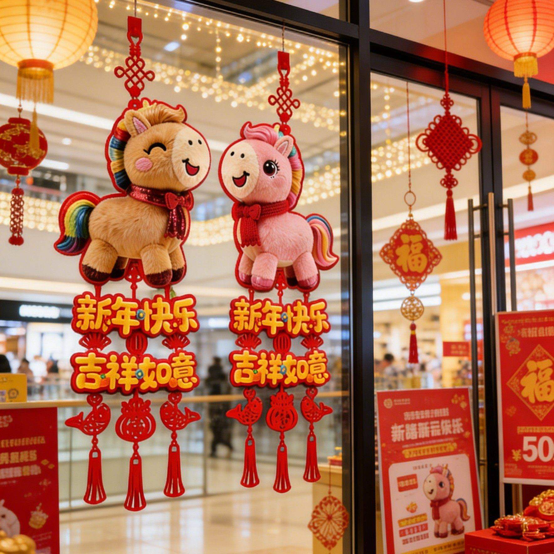 2026裸眼5D萌马新年喜庆福字挂件春节装饰入户门客厅布置挂饰,节庆用品/礼品,福字/窗花/窗贴,淘宝优惠券,粉丝福利购,淘宝优惠卷