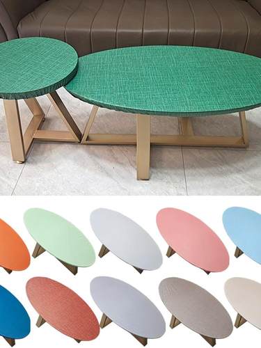 弧形桌套带弹性带和边咖啡桌桌布防水免洗圆桌桌布桌垫椭圆形