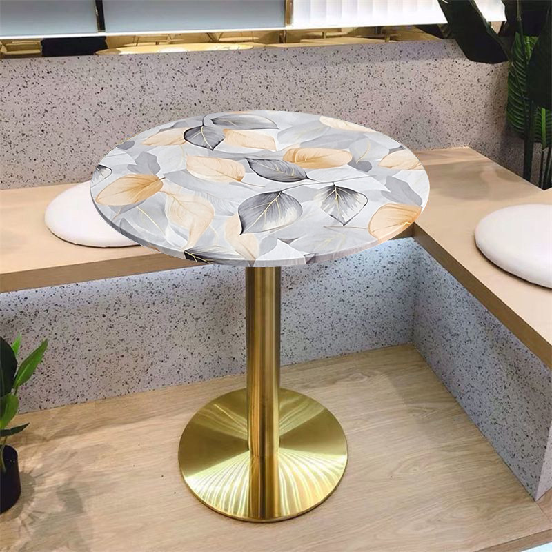 圆桌布防水奶茶店小圆桌套高颜值全包边茶几布咖啡馆办公洽谈桌套