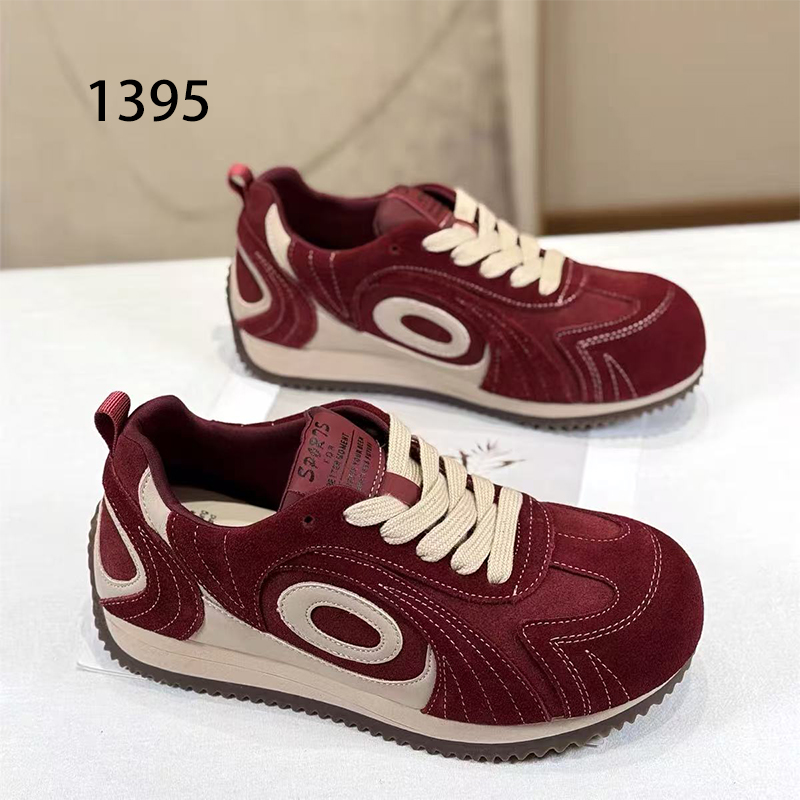 迪尼莎2025秋季新款防滑牛筋底系带环保皮休闲皮垫透气女鞋1395