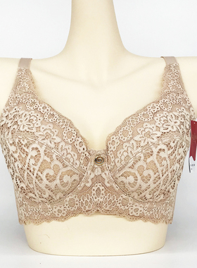 古今正品全罩杯大胸显小大红色超薄文胸罩侧收内衣女特价0F158