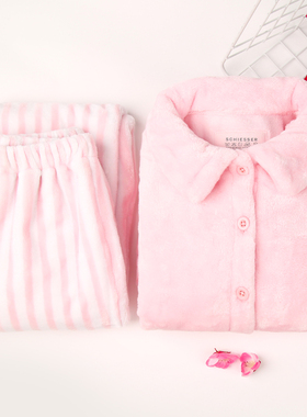 秋冬新 德国舒雅睡衣女童法兰绒家居服珊瑚开衫 3F/15650H 加厚款