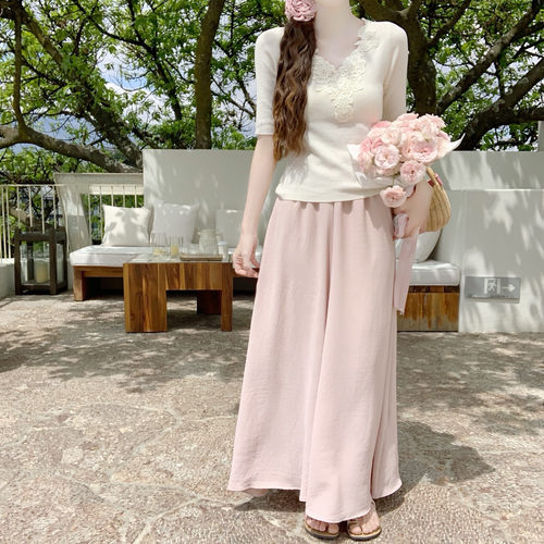 【DearYN】宽松垂感休闲裙裤女