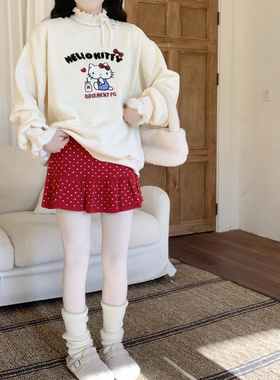 【Dear YN】韩系甜美波点针织高腰鱼尾短裙显示a字半身裙女秋冬