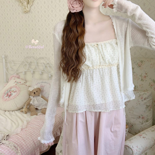 【DearYN】薄款修身冰丝开衫女