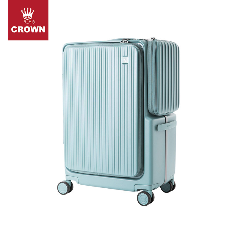 CROWN皇冠侧开式拉链箱行李箱