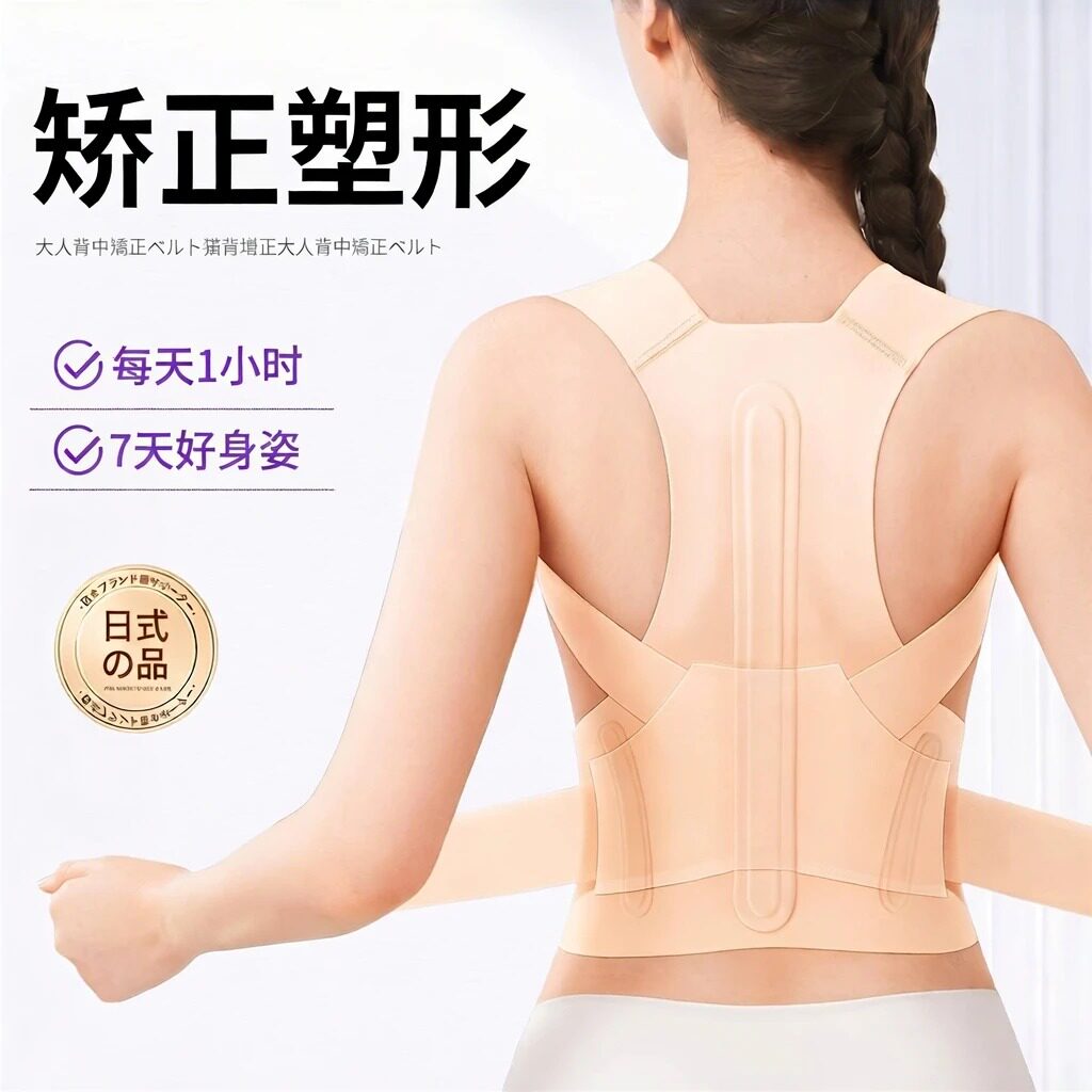 成人隐形背部固定矫姿带驼背矫正带背部开肩防驼背矫正舒适矫正形