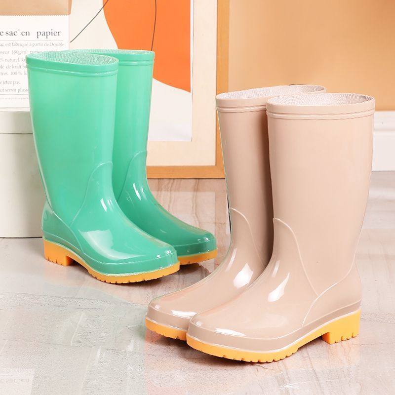 中筒时尚雨鞋女水鞋韩版加绒保暖防滑雨靴水靴成人厨房洗车鞋黑色,女鞋,雨鞋,淘宝优惠券,粉丝福利购,淘宝优惠卷