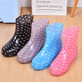 防滑成人女士水鞋 时尚 女加绒保暖轻便短筒水靴防水雨靴四季 雨鞋