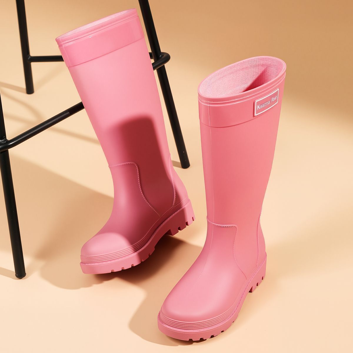 网红登上雨鞋女款内增高新款高筒水鞋水靴女加绒保暖成人胶鞋防臭