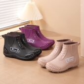 雨鞋 女防水鞋 成人时尚 短筒新款 外穿加绒保暖雨靴防滑轻便厨房胶鞋