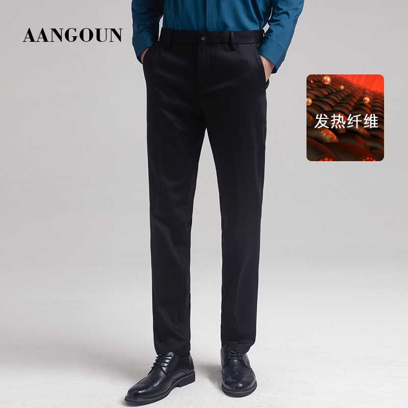 【发热丝】亚狮龙秋冬高端商务裤正装休闲男士西裤直筒修身裤子