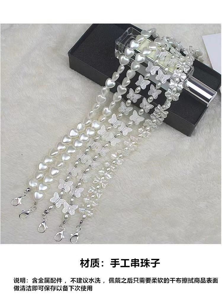 吊带肩带链条连衣裙裙子替换外露抹胸水钻配件衣服珍珠带子