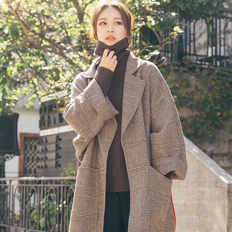 羊毛全高领毛衣女2018秋冬新款韩国咖啡色宽松百搭打底长袖针织衫