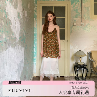 ZHUYIYI100人丝国风背心吊带女夏印花上衣设计感宽松小众原创设计