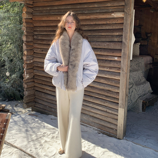 ZHUYIYI 新款鸭绒冬季毛领羽绒服女短款设计感修身