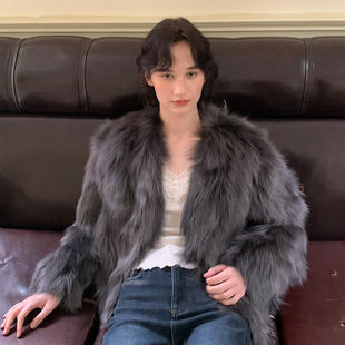 显瘦原创设计 高级感狐狸毛皮草女上衣外套修身 ZHUYIYI 新款